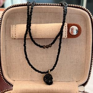 Double layered gemstone necklace